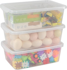 3 Pack 6.5 Quart Clear Lidded Storage Bins for Dough Proofing and Organizing
