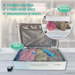 5/10 Pack Vacuum Seal Bags for Clothing &Travel, Space Saver Vacuum Storage Bags
