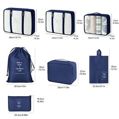 7x Travel Storage Bag Packing Cubes Set Luggage Organizer for Suitcase Carry On
