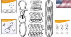 Versatile 100PCS Swivel Snap Hooks & Key Rings – Perfect for Jewelry Making