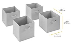 Whitmor Collapsible Cubes – 10.5 x x x 11 inches (Set of 4), Gray