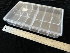 12 Compartment Plastic Storage Box 11”x6.5”x1.75” Good Condition Container Store