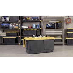 Commander X-large 75 -Gallons ( 300 -Quarts ) Black and Yellow Heavy Duty Rolli
