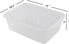 4-Pack Clear Latching Storage Bins with Lids – 14 Quart Totes