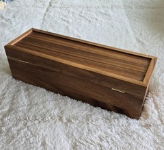 LIPPER INTERNATIONAL SOLID WOOD WALNUT STORAGE/ORGANIZER BOX WITH LID-12.5″ x 4″