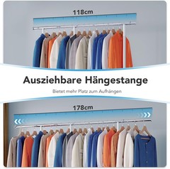 Flexible Mobile Coat Rack with Bottom Rack and Adjustable Heights