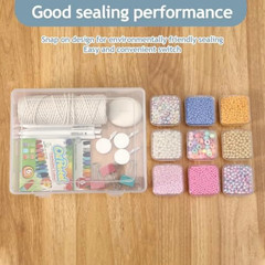 Bead Organizer Box 30 Mini Clear Storage Containers for Jewelry with Hinged Lid.