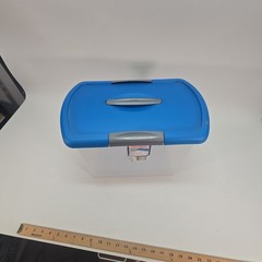 Sterilite Show Offs Blue Lid Gray Handle & Closure Snap Lid USA