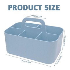 Basket Organizer with Handle, Multi-Purpose Plastic Basket with 5 Compartments, Stackable …