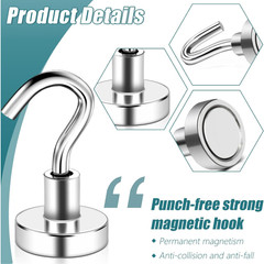 ​32 Pack Magnetic Hooks Heavy Duty 25 lbs Strong Magnets Hooks – Multipurpose
