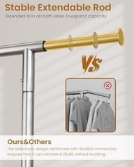 Heavy Duty Clothing Rack – Metal Clothes Rack Load 450 Silver Single Rod – L