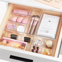 Clear Plastic Organizer Trays – 25-Piece Set in Four Sizes for Easy Living