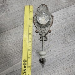 Boho Chabby Chic Home Decor Wall Hooks Set of 5 Metal Glass 8″