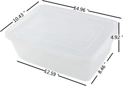 Clear Plastic Storage Bins with Latches – 14 Quart, Set of 4 Containers