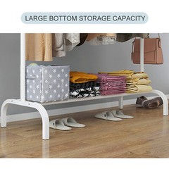 Heavy Duty Garment Hanging Rail Stand Rolling Clothes Rack Closet Storage NEW