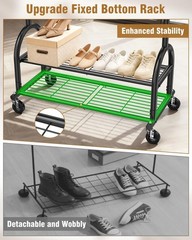 Heavy Duty Adjustable Clothes Rack – 556 LBS Capacity, Portable Rolling Garment