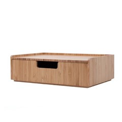 Mobilevision Bamboo Drawer 2 Pack Combo Set Stackable Storage Solution Clear