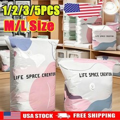 No-Pump Vacuum Storage Bags, 2026 New Cube Compression Space Saver Bags 1/2/3/5X