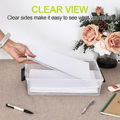 Stackable 6 Qt Clear Storage Bins with Lids – 4 Pack for Organizing Supplies