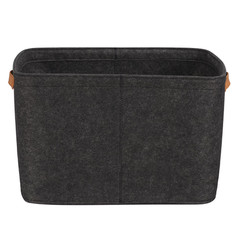 2 Pack Mainstays Large Grey Felt Storage Basket Handles Organizer Bin