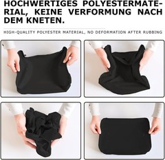 Black 6 Piece Packing Cubes for Suitcases Travel Luggage Packing Organizers