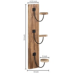 MyGift 2 Pcs Hat Rack Wall Mount, Cowboy Medium, Light Burnt Wood