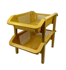 2 Rubbermaid Roughneck Stacking Storage Bins Gold Plastic 2340 VTG