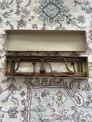 Vintage Bentwood 4 Hook Wall Mount Hat Coat Jacket Scarf Rack Thonet Style Brown