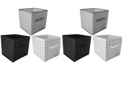 Collapsible / Foldable Cloth Fabric Storage Bins. Cubby Cubes. 6 Count. Decor