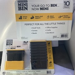 2 Lot Set of 10 Pack Greenmade Mini Bins with Lids Stackable Storage Bins. 2