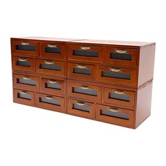 Vintage Small Wooden Desktop Storage Box Drawer Display Shelf Organizer Craft US