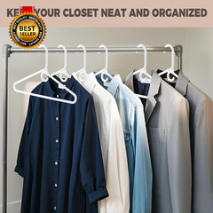 Quality White Plastic Hangers 10 Pack – Super Heavy Duty Multipack for Clothes –