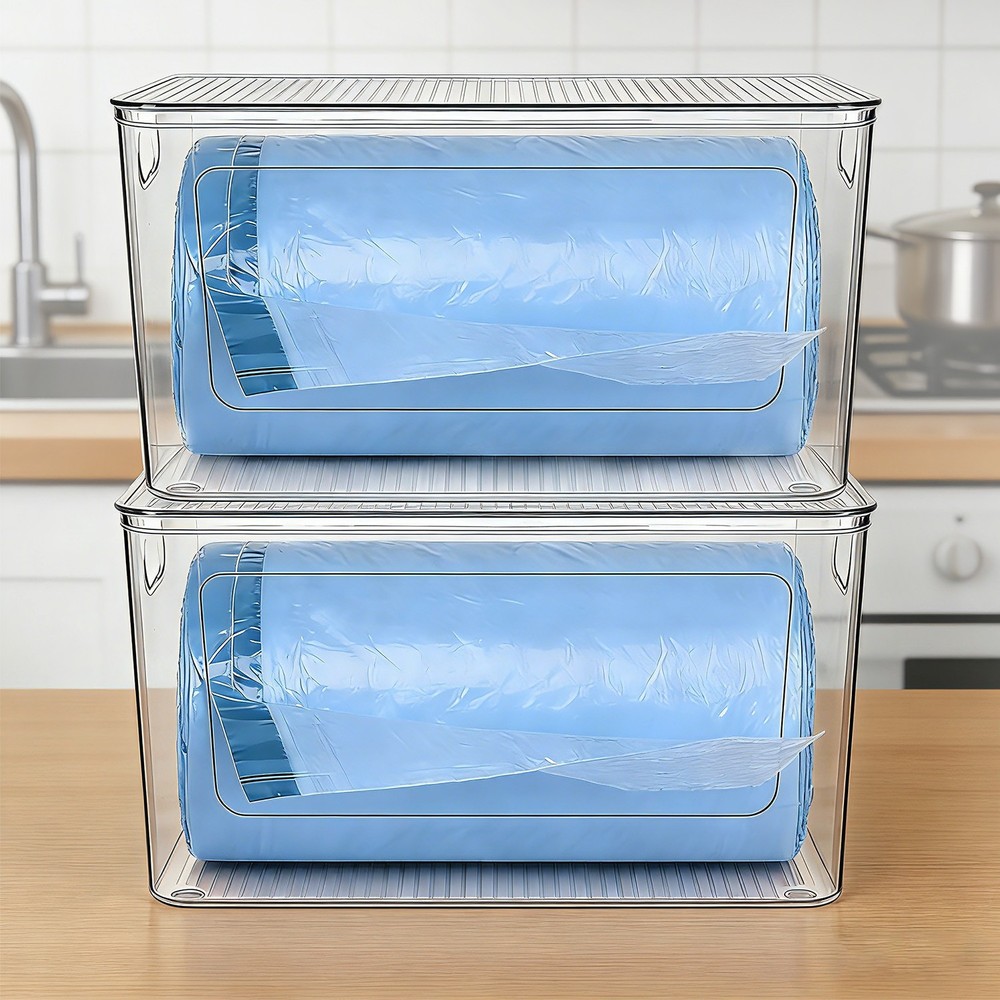 2 Pack Trash Bag Holder, Stackable Garbage Bag Dispenser for 13/30/33 Gallon Bag