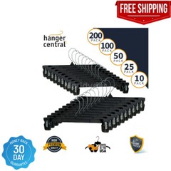 Heavy Duty Plastic Pants and Skirt Hangers with Non-Slip Clips, 12 Inch, 25 Pack