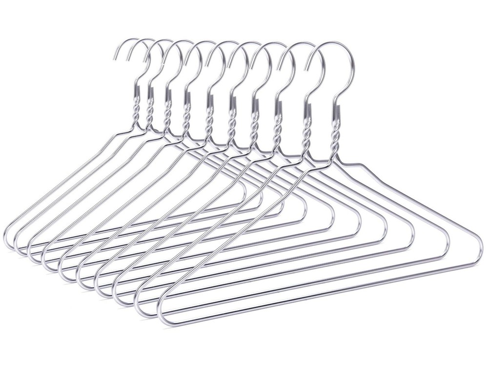 Quality Hangers Silver Aluminum Metal Coat Hangers Heavy Duty Suit Hangers 10…