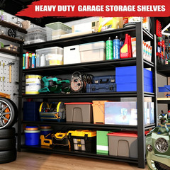84” Garage Shelving 5 Tier Metal Shelf 3000LBS Metal Heavy Duty Garage Shelving