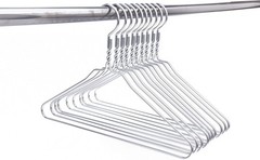 Silver Aluminum Metal Coat Hangers Heavy Duty Suit Hangers 10 Pack (Adult Siz…