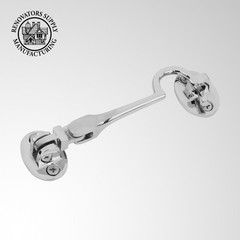 Chrome Polished Solid Brass Swivel Pivot Style Cabin Eyelet Latches 4″ L Screws