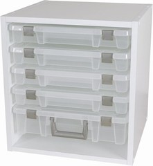 ArtBin 6855SC Super Satchel Cube – 15.5 x 16.75 x 15.625 in., 6 Rail Set, White