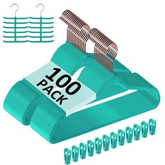 50/100pcs Premium Velvet Hangers Non-Slip w/Finger Clips and Tie Rack Ultra Slim