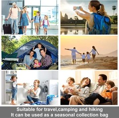 Effortless Packing: 10 Pack Compression Bags – No Vacuum Needed, Durable PA+PE
