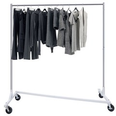 Z-Base Clothes Rack Garment Rack Rolling Storage Garment Shelf Silver Sturdy