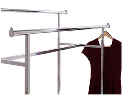 Econoco K40 Adjustable Double Bar Garment Rack 60″ Chrome Retail