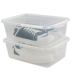 Clear Plastic Storage Bin, 14 Quart Latching Box Container with Lid, 4 Packs