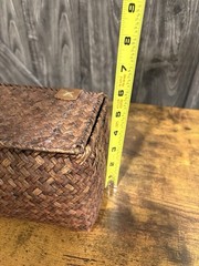 Natural Seagrass/Rattan Storage Basket with Lid for Organizing Brown