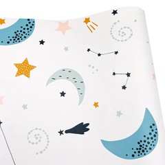 Yifasy Drawer Shelf Liner Moon Stars Self-Adhesive 17.7″W x 118″L,