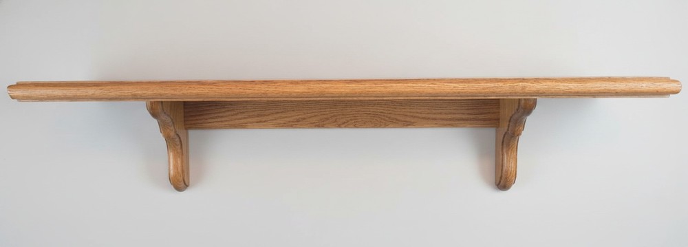 Vintage Handcrafted Rustic Country Style Solid Oak Wood Wall Shelf 24″