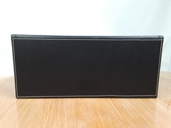 Faux Leather Storage Box Lidded Magnet Closure Red Velvet Inside 14x6x6