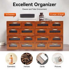 Vintage Small Wooden Desktop Storage Box Drawer Display Shelf Organizer Craft US