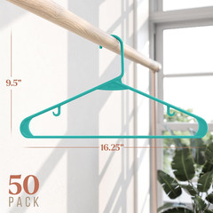Plastic Hangers 50 Pack Aqua – Clothes Hangers – Makes the Perfect Coat Hanger a